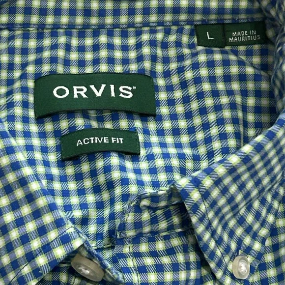 Orvis Men’s Large Long Sleeve Active Fit Checkered Button Down Shirt - Picture 3 of 8
